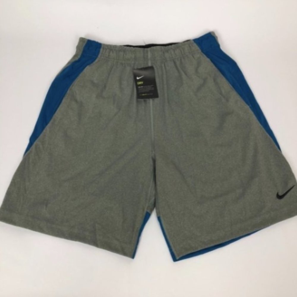Nike Mens Dry Training Shorts Carbon Grey Blue XL Athletic Gym New